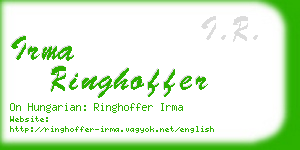 irma ringhoffer business card